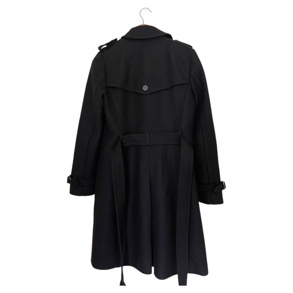 J.Crew classic icon trench coat in wool cashmere. Size: 4. Color: Black - Picture 2 of 7